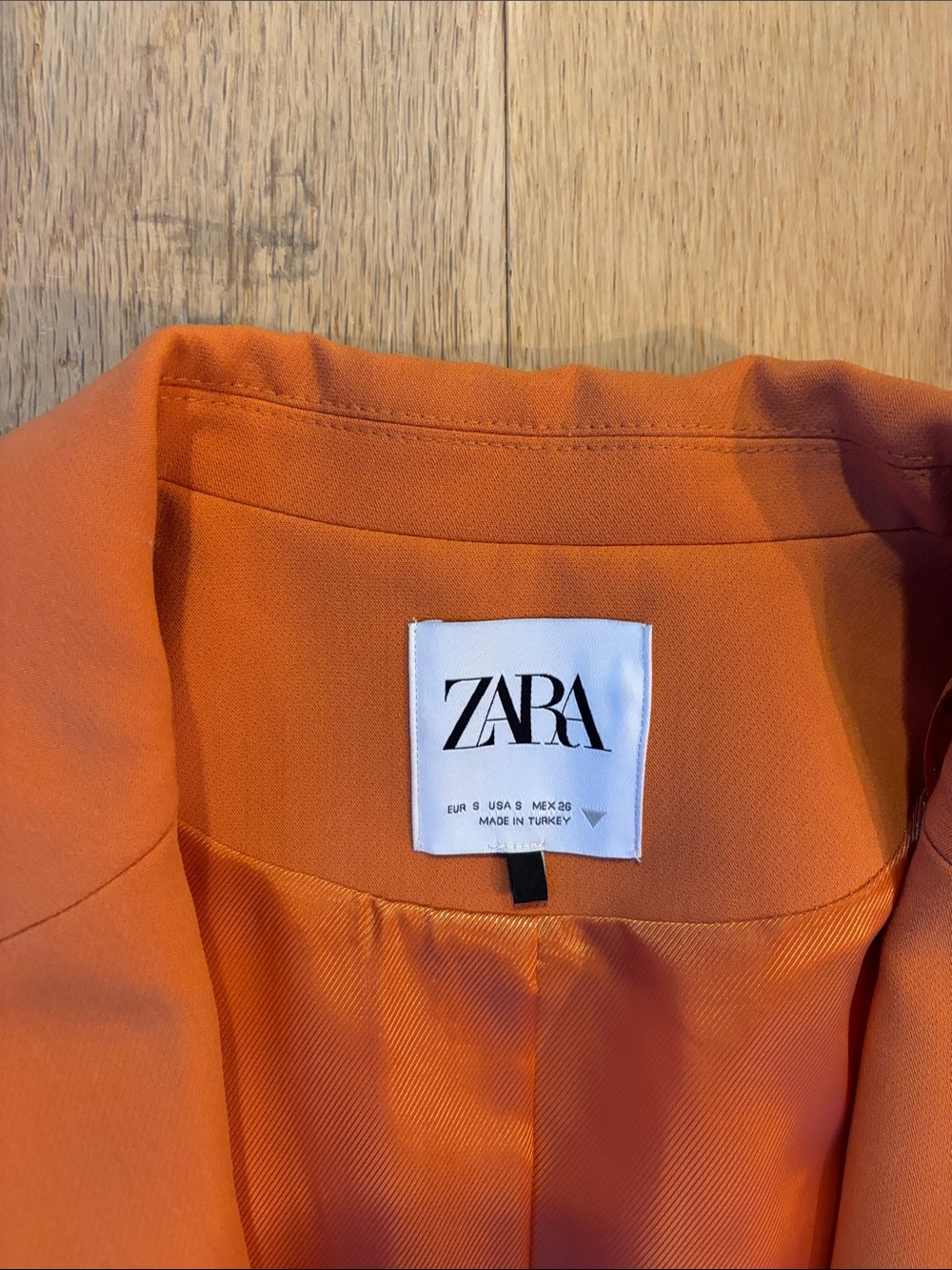 Zara Orange Cropped Tie-Front Blazer - Picture 3 of 5